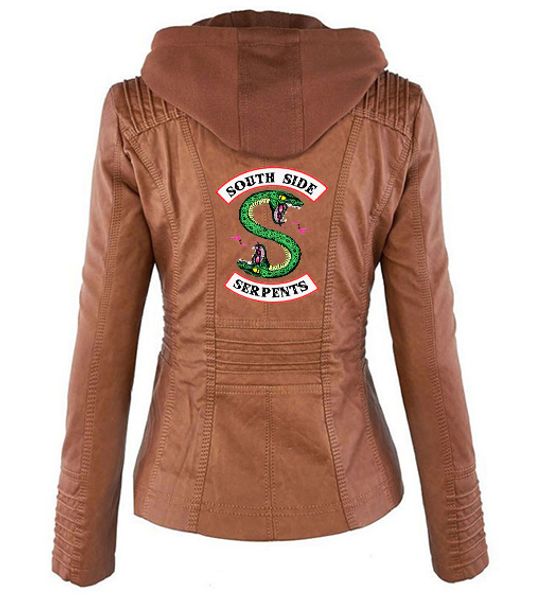 

women's jackets riverdale southside serpents black brown pu leather jacket women streetwear brand coat