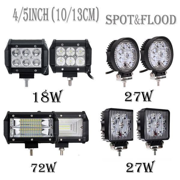 

2pcs 4/5 inch offroad led light bar flood spot combo beam spotlight 12v for atv uaz suv 4wd 4x4 truck tractor led work light