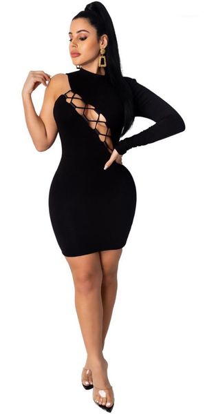 

платье один рукав пакет бедро выдалбливает моду ночного клуб платье женщина one step тонкого платье женщины expose груди sexy, Black;gray