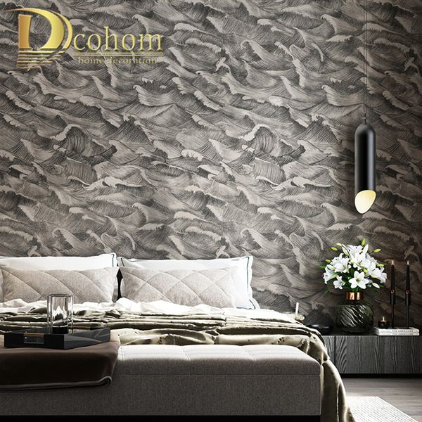 Black Grey Classic Designer Wallpaper Bedroom Modern Abstract Art Design Wall Paper Rolls Background Coverings Wallpaper Computer Wallpaper Designs