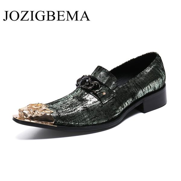 

new men dress shoes formal wedding genuine leather formal shoes business metal tip toe flats oxfords for men, Black