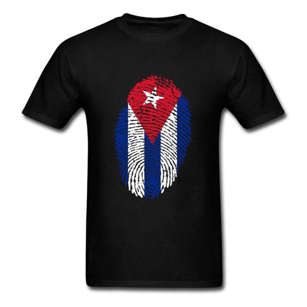 

new man blank cuba flag fingerprint tee shirts shirt fashion men t-shirts short sleeved cotton round neck t-shirt for teenage, White;black