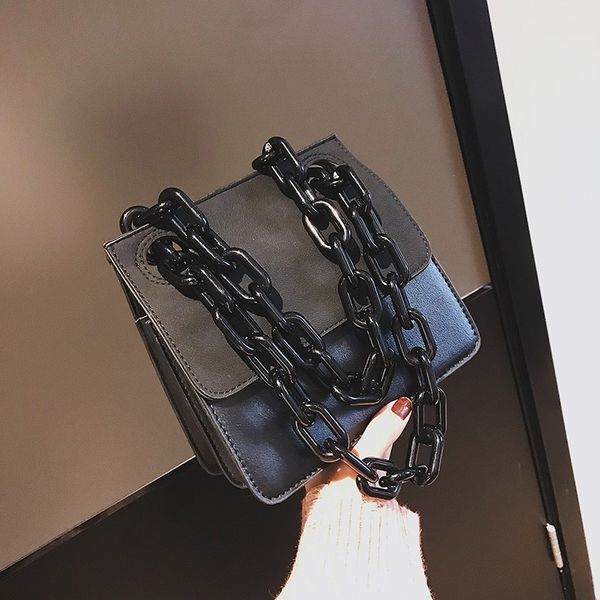 

casual women acrylic chains handbags pu leather lattice girls new small flap bolsa brand messenger bags crossbody bags for women