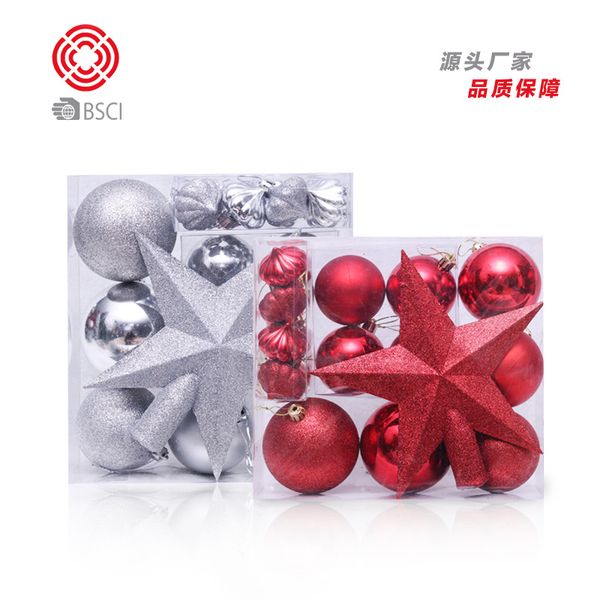 

christmas tree hanger christmas electroplated ball heterosexual ball gift box tree star set