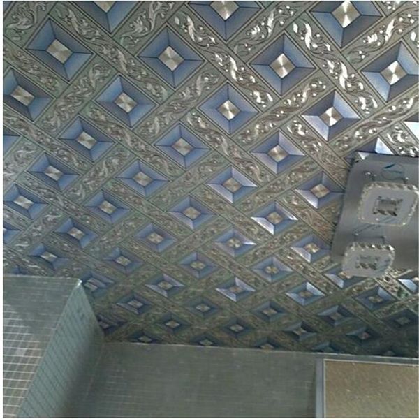 

high-end luxury ceiling wallpaper gold foil silver diamond lattice wallpaper ktv living room bar aisle roof wall paper