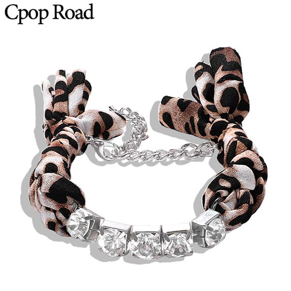 

cpop rhinestone polyester fibre zircon bracelet colorful crystal stone creative charm bracelet women simple jewelry accessories, Golden;silver