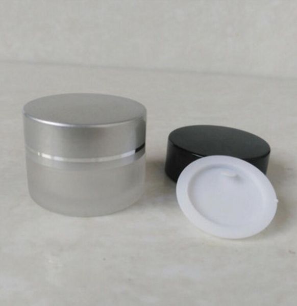 

refillable 15g frosted glass jars, 15ml frost cream jars skin care cream bottles, 0.5oz cosmetic packaging containers lx1189