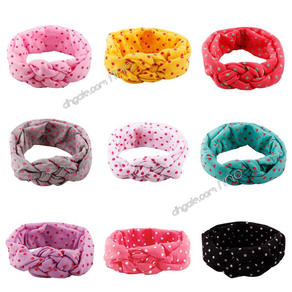 Bebê Headbands Infantil Trançado Twist Turbante Meninas Headbands Polka Dot Cross Knot Criança Cabeça Cabeça Acessórios Para Cabelo Childrens