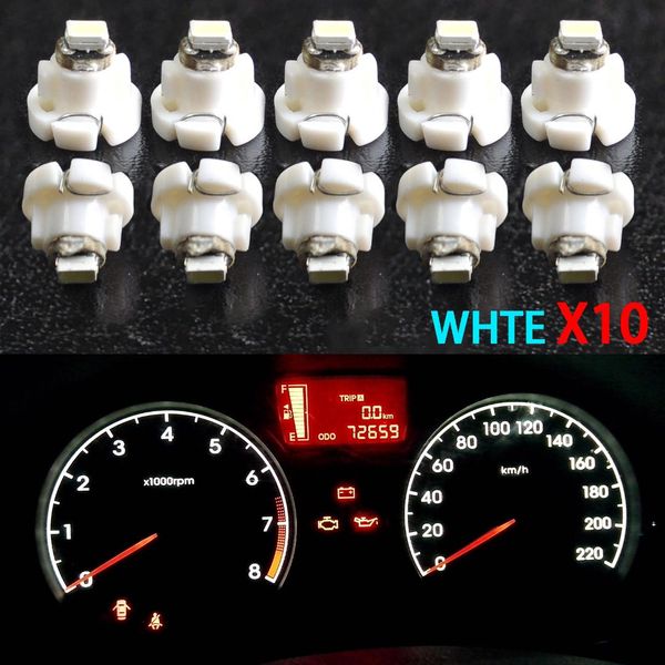 T4 Neo Wedge Climate Base Cluster Instrument Dash Bulbs LED Light Lamp White Top