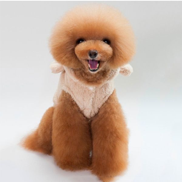 

dog cotton clothes autumn winter warm costume coral velvet hoodie cute cartoon bear pattern puppy attire pet supplies