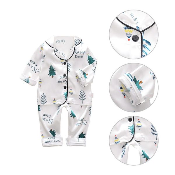 

New Boys Girls Kids Pajama Sets Autumn Winter Long Sleeve Children's Sleepwear Set Silk Pajamas Sets Suit Boys for Kids
