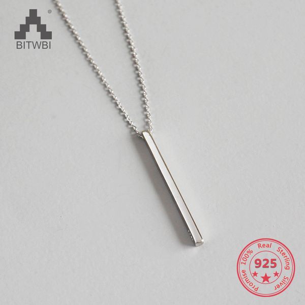 

100% s925 sterling silver simple geometric square silver necklace jewelry