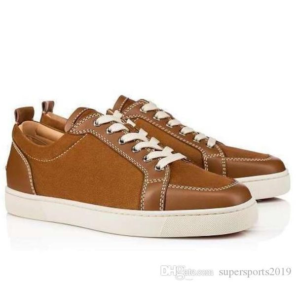 

gift red bottom men sneakers junion shoes rantulow junior flat men geunine leather white black outdoor trainers us5.5-13 fast ship