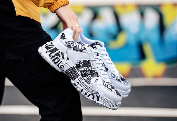 

2019 with box breathable sneakers foreign trade explosion models canvas shoes students outdoor warm men's shoes factory39-44, Black