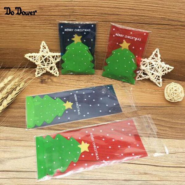 

50pcs christmas tree candy biscuit plastic bag: christmas hand bake packing bag