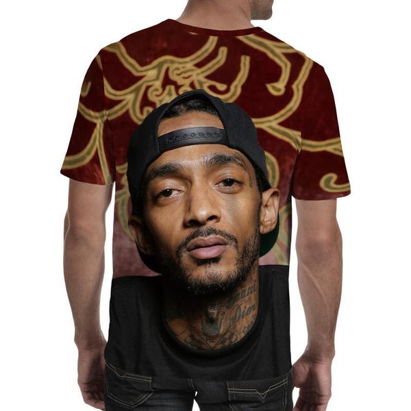 

t shirts men rapper hiphop skateboard tshirts short sleeved 19ss new nipsey hussle 3d printed, White;black