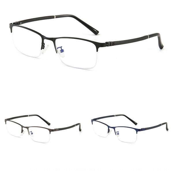 

2019 business simple 9506 myopia half-frame frame men's metal myopia glasses anti-blue glasses, Silver