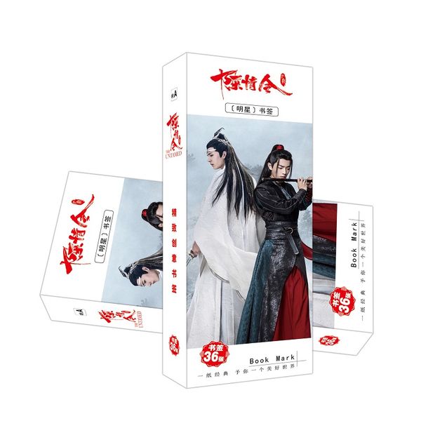 

36 pcs/set the untamed chen qing ling paper bookmark xiao zhan figure bookmarks book holder stationery gift