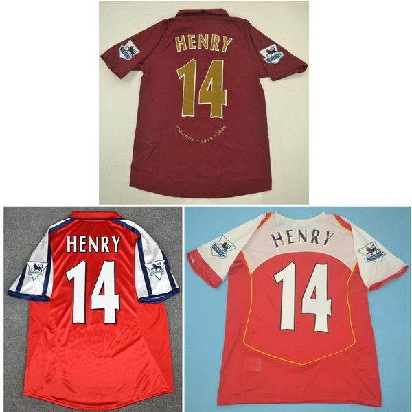 

thai 2000 2002 henry retro soccer jerseys 04 05 06 pires football shirt 1998 1999 bergkamp jersey 07 08 reyes maillot de foot, Black;yellow