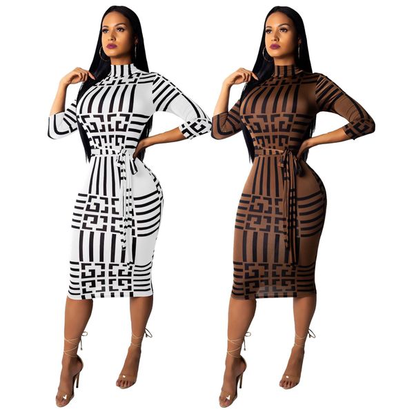

designer women's dresses in summer europe and the united states with a floral pattern fashion slim women's one-piece skirt explosi, Black;gray