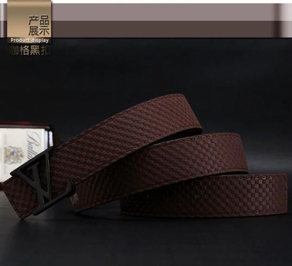 

2019new european and american leather belt men and women's first layer of leather genuine leather fashion trend couples smooth, Black;brown