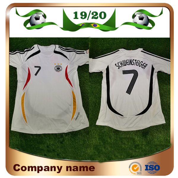 

2006 world cup retro soccer jerseys home white #7 schweinnsteiger #11 klose soccer shirt 2006 national team football uniform, Black;yellow