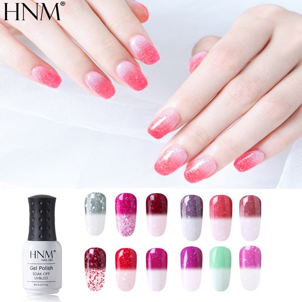 

hnm 8ml снежинка thremal уф-гель для ногтей semi постоянных светодиодных ламп для ногтей soak off изменения цвета гибридного лака эмаль, Red;pink