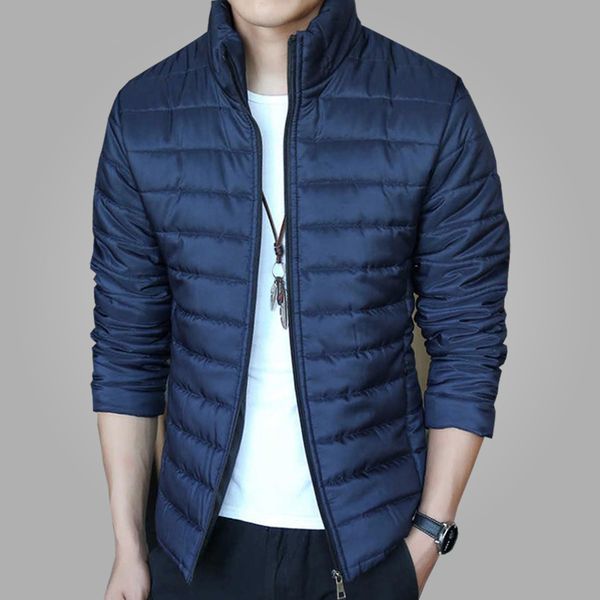 

2019 new winter jacket men coats stand collar cotton brand fashion parkas men jacket and coat casual warm outerwear slim by106, Black