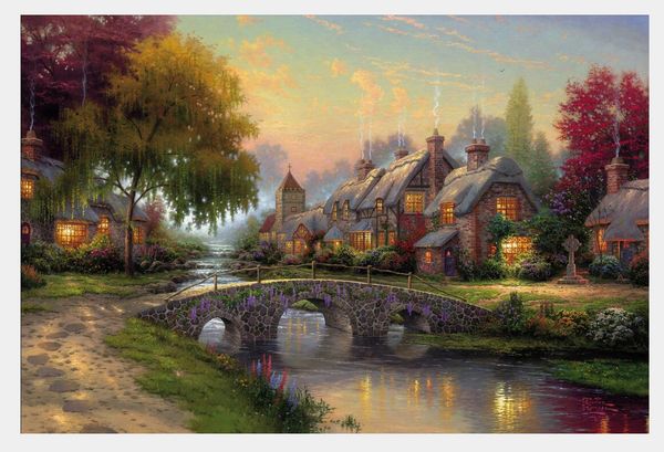 

подарки современный томас кинкейд пейзаж картины маслом живопись отпечатано на холсте гостиная спальня настенные панно искусство украшения д