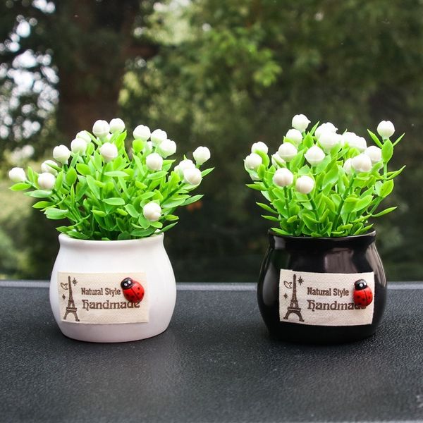 Car Decoration Artificial Flower Creative Car Resin Potted Plastic Green Plant Auspicious Fruit Car Decoration R 8816 Cool Car Stuff Cool Car Stuff