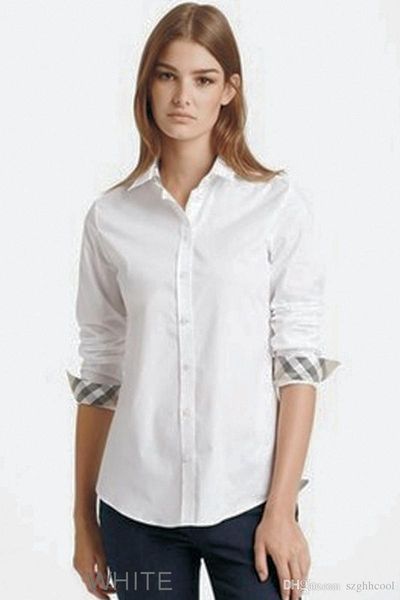 

womens 2019 luxury designer clothes casual fashion womens designer shirts pure color cotton long sleeve lapel shirts black white