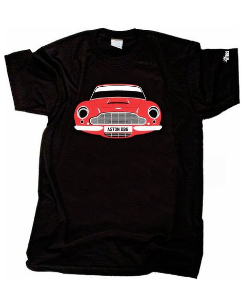 

mens designer t shirt custom htees t-shirt - aston martin db5 and db6, am choose car colour & plate s-3xl, White;black