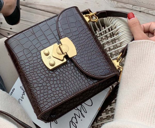 

мини камень шаблон pu кожа crossbody сумки для женщин замок конструктора плеча сумку женщина путешествия сумки