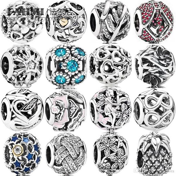 

100% 925 sterling silver sparkling knot snowflake snowflake dazzling daisies fairytale infinite glow love silk romantic heart charm beads, Black