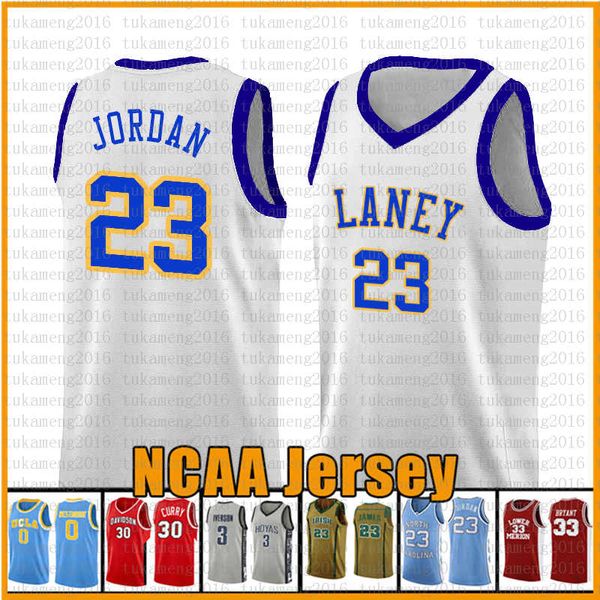blue laney high school 23 michael jd college university ncaa basketball jersey north carolina state university jerseys, Black