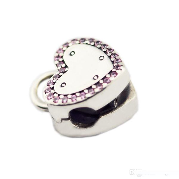 

2018 spring 925 sterling silver jewelry lock your promise clip charms original beads fits women jewelry making pandora bracelets, Bronze;silver