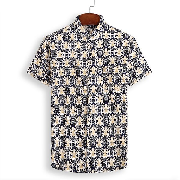 

2020 leisure plus fat plus size men short sleeve flower shirt fat man trend personality half sleeve shirt, White;black