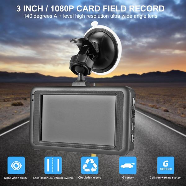 

sk-q7 hd 3.0 inch 12mp 1080p car dvr driving recorder camcorder led night vision 140 degrees wide-angle video looping