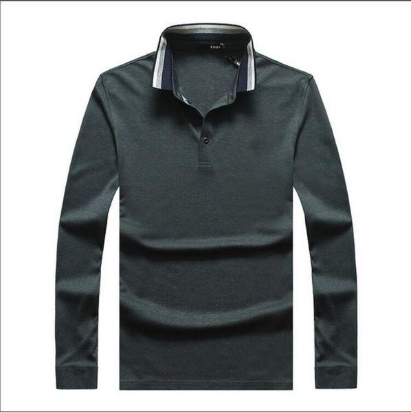

2020new pa56851 mens long sleeve polo shirt brand plus size stand collar cotton shirts men zipper camisa polos masculina, White;black