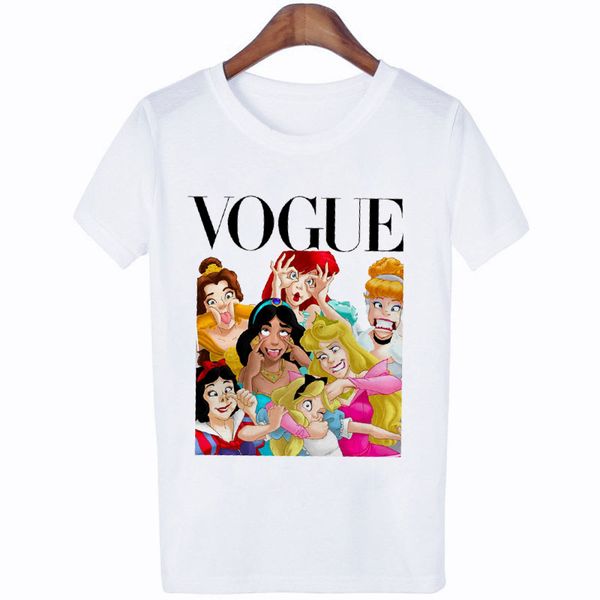 

fixsys 2019 summer style punk princess printed t shirt fashion women t-shirt funny harajuku short sleeve casual tees, White