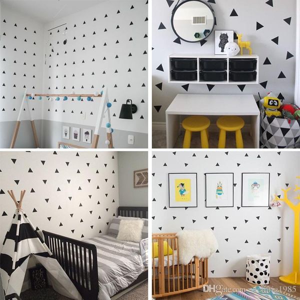 Baby Boy Room Little Triangles 4 4cm 42 Dotswall Sticker For Kids Room Decorative Stickers Children Bedroom Nursery Wall Decal Stickers Wall Phrases