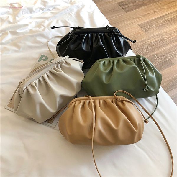 

women cloud dumplings messenger bag 2020 new fashion cloud shape female cross body shoulder bag handbag clutch bag 40