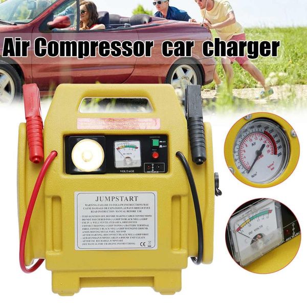 

portable 12v car jump starter battery start charger leads air compressor
