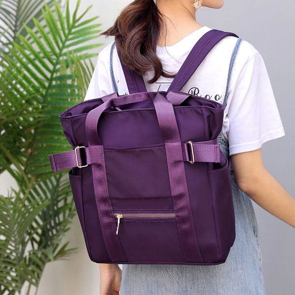 

waterproof backpack women nylon rolled school bag for teenage girl large-capacity travel bag backpacks satchel