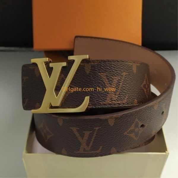 

2020 mens and women belt with fashion letter buckle real leather belts with box, Black;brown