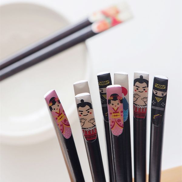 

cute japanese flatware sushi nail tip couple home solid wood wooden suit family wooden chopsticks l restaurant kitchen mating tableware