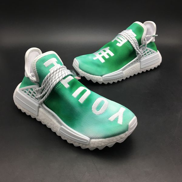 

2019 originals human race hu chinese elements youth design mens womens green running shoe upper fashion designer trainer sport sneaker