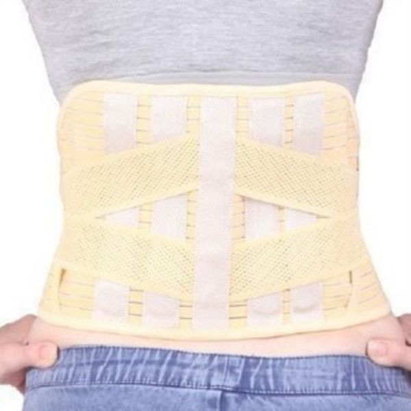 

adjustable elstiac waist support belt self-heating arc steel plate lumbar brace warmer protection tool, Black;gray