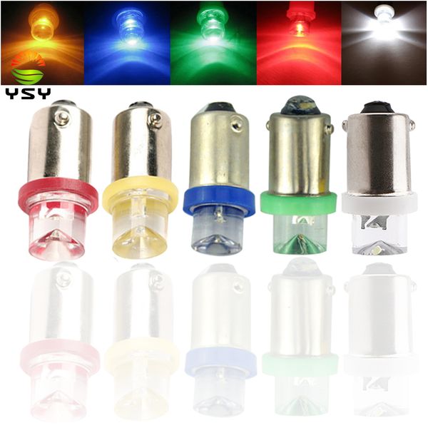 

ysy 6v 6.3v dc ba9s t4w t11 led 1smd light bulb concave lens car styling white blue red amber green auto led bulbs 50pcs