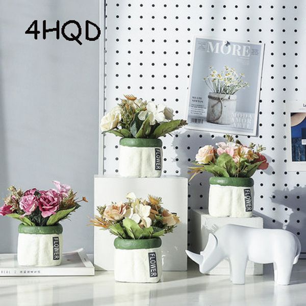 

nordic creative simulation flower fake living room home decoration green plant potted table flower set furnishings